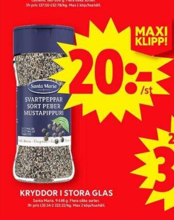 ICA Maxi Santa maria kryddor erbjuda