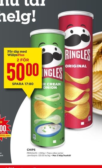 Willys Pringles chips erbjuda