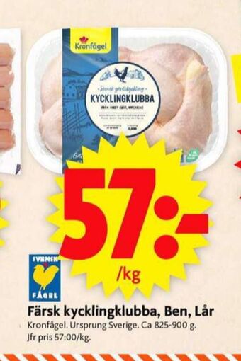 ICA Supermarket Kronfågel kycklingklubbor erbjuda