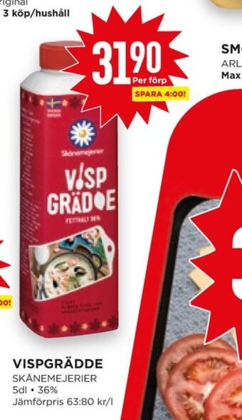 Willys Hemma Skånemejerier vispgrädde erbjuda