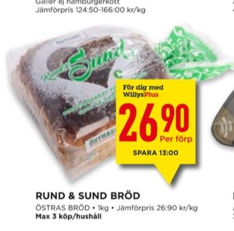 Willys Rund & sund bröd erbjuda