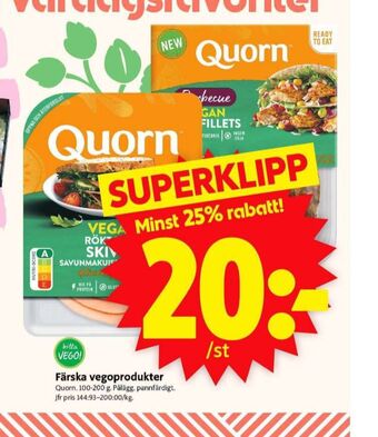 ICA Supermarket Quorn vegetarpålägg erbjuda