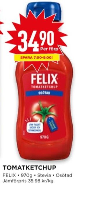 Willys Felix ketchup erbjuda
