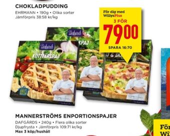 Willys Dafgårds matpajer erbjuda