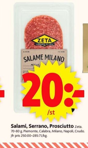 ICA Supermarket Zeta salami erbjuda