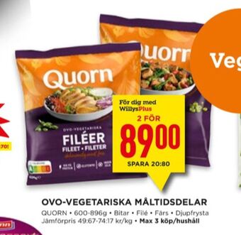 Willys Quorn vegetarmat erbjuda