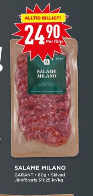 Willys Garant salami erbjuda