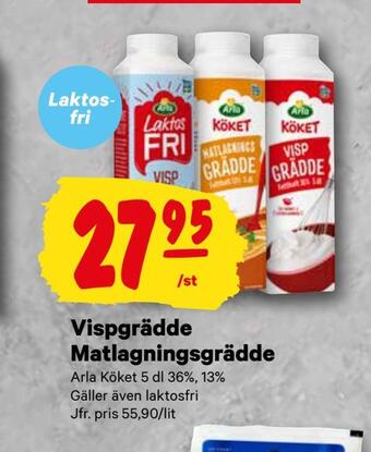 City Gross Vispgrädde matlagningsgrädde erbjuda