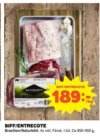 Coop Konsum Biff/entrecote erbjuda