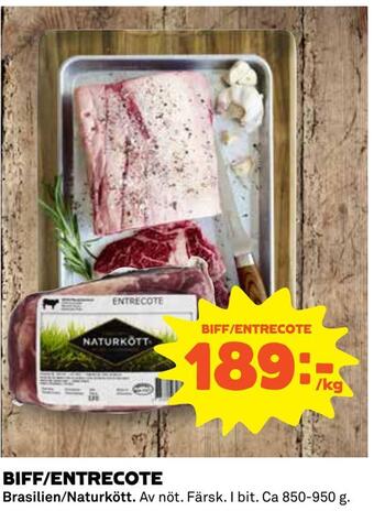 Coop Daglivs Biff/entrecote erbjuda