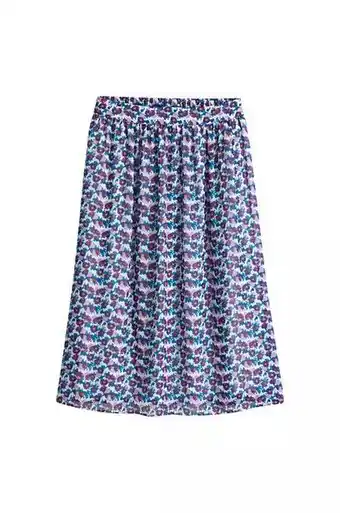 Halvlång, utställd kjol med blommönster