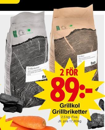 Matöppet Grillkol grillbriketter erbjuda