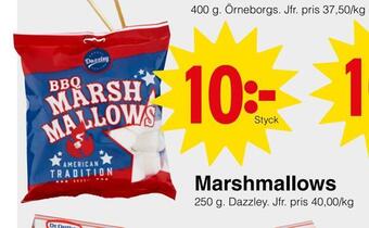 Matöppet Marshmallows erbjuda