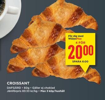 Willys Croissant erbjuda