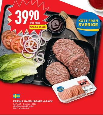 Willys Hemma Färska hamburgare 4-pack erbjuda