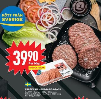Willys Färska hamburgare 4-pack erbjuda