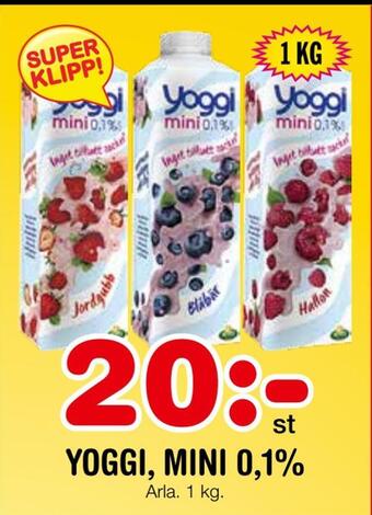 Nya Pulsen Yoggi, mini 0,1% erbjuda