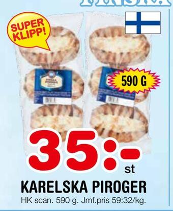 Nya Pulsen Karelska piroger erbjuda