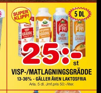 Nya Pulsen Visp-/matlagningsgrädde erbjuda