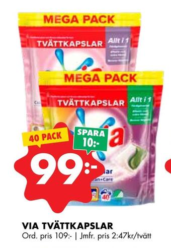 ÖoB Via tvättkapslar erbjuda
