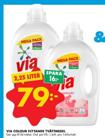 ÖoB Via colour flytande tvättmedel erbjuda