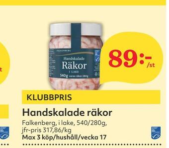 Hemköp Handskalade räkor erbjuda