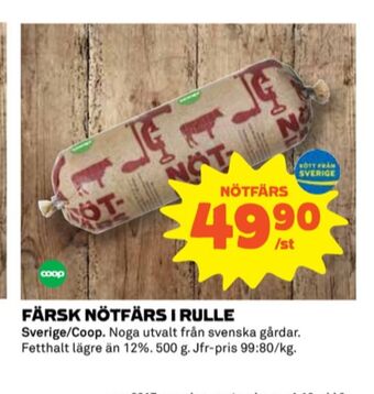 Coop Coop nötfärs erbjuda