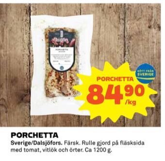 Coop Dalsjöfors porchetta erbjuda