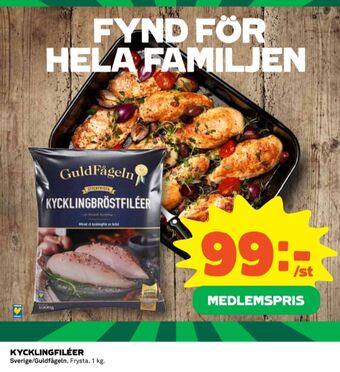 Coop Guldfågeln kycklingbröstfilé erbjuda