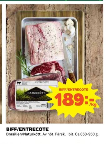 Coop Naturkött biff erbjuda