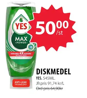 Handlar'n Yes handdiskmedel erbjuda