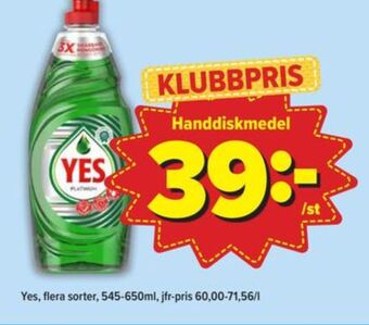 Östenssons Yes handdiskmedel erbjuda