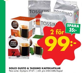 ÖoB Nescafe dolce gusto kaffekapslar erbjuda