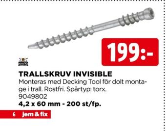 Jem&Fix Heco trallskruv erbjuda