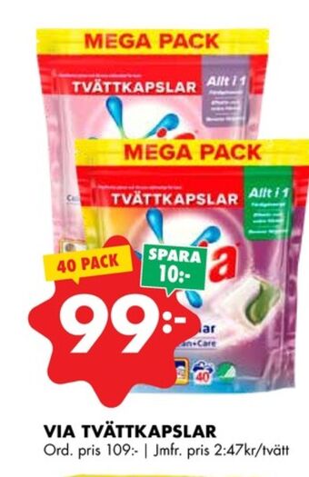 ÖoB Via tvättmedel tabs erbjuda