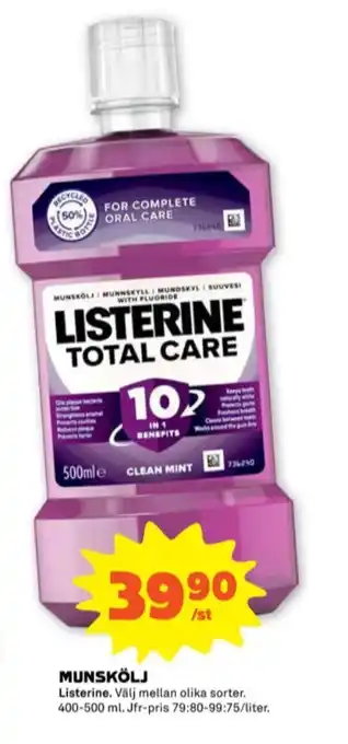 Stora Coop Listerine munskölj erbjuda