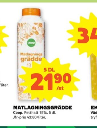 Stora Coop Coop matlagningsgrädde erbjuda