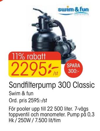 EKO Sandfilterpump 300 classic erbjuda