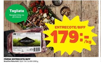 Coop Extra Entrecote/biff erbjuda