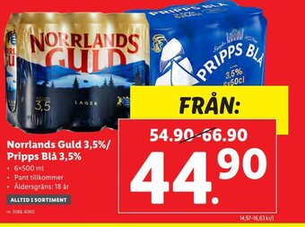 Lidl Norrlands Guld 3,5%/ Pripps Blå 3,5% erbjuda