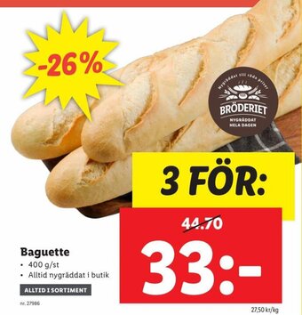 Lidl Baguette erbjuda