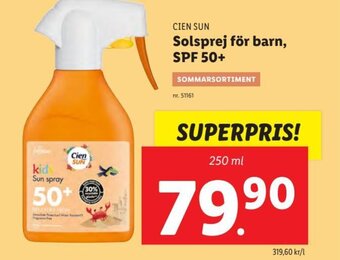 CIEN SUN Solsprej för barn, SPF 50+