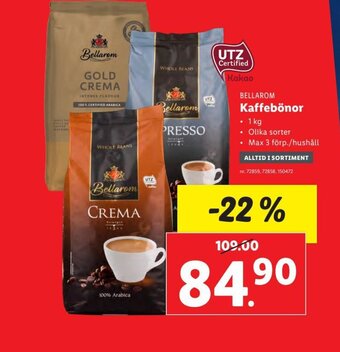 Lidl BELLAROM Kaffebönor erbjuda