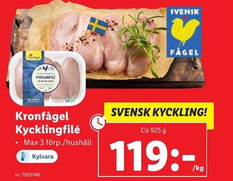 Lidl Kronfågel Kycklingfilé erbjuda