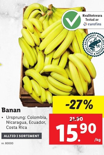 Lidl Banan erbjuda