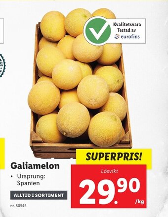Lidl Galiamelon erbjuda