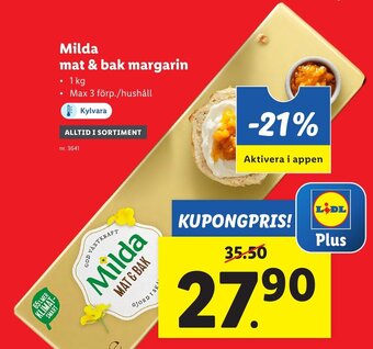 Lidl Milda mat & bak margarin erbjuda