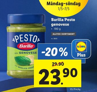Lidl Barilla Pesto genovese erbjuda