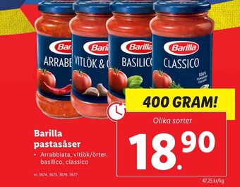 Lidl Barilla pastasåser erbjuda