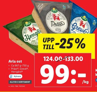 Lidl Arla ost erbjuda